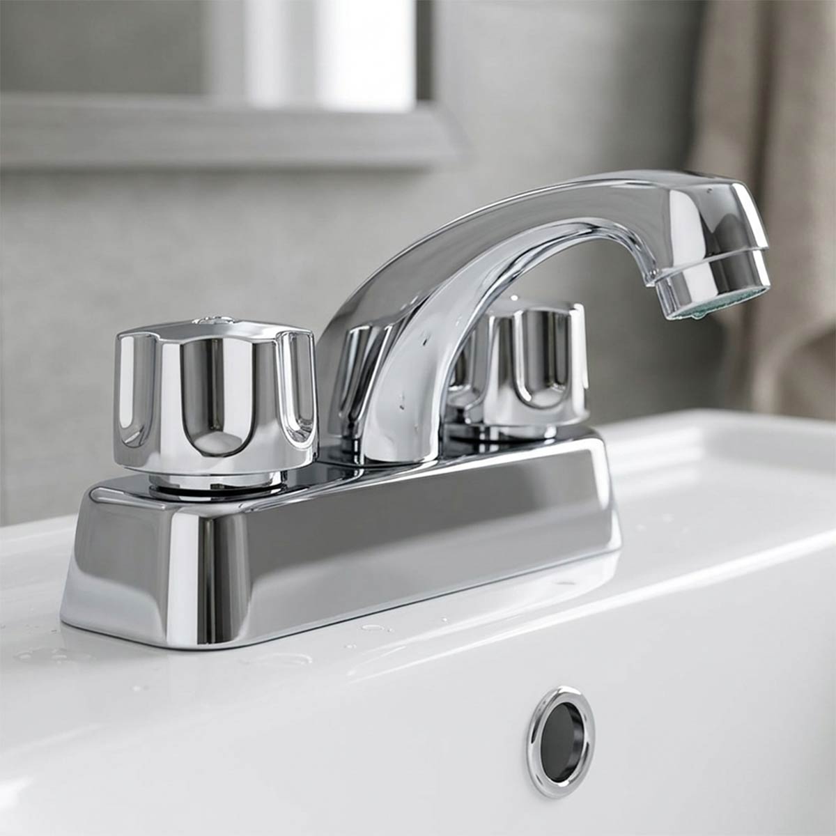 Mezcladora Cromada Fontanery Para Lavabo Maneral Redondo