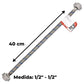 Manguera Alimentadora Flexible Para WC 1/2x1/2 Pulg 40cm