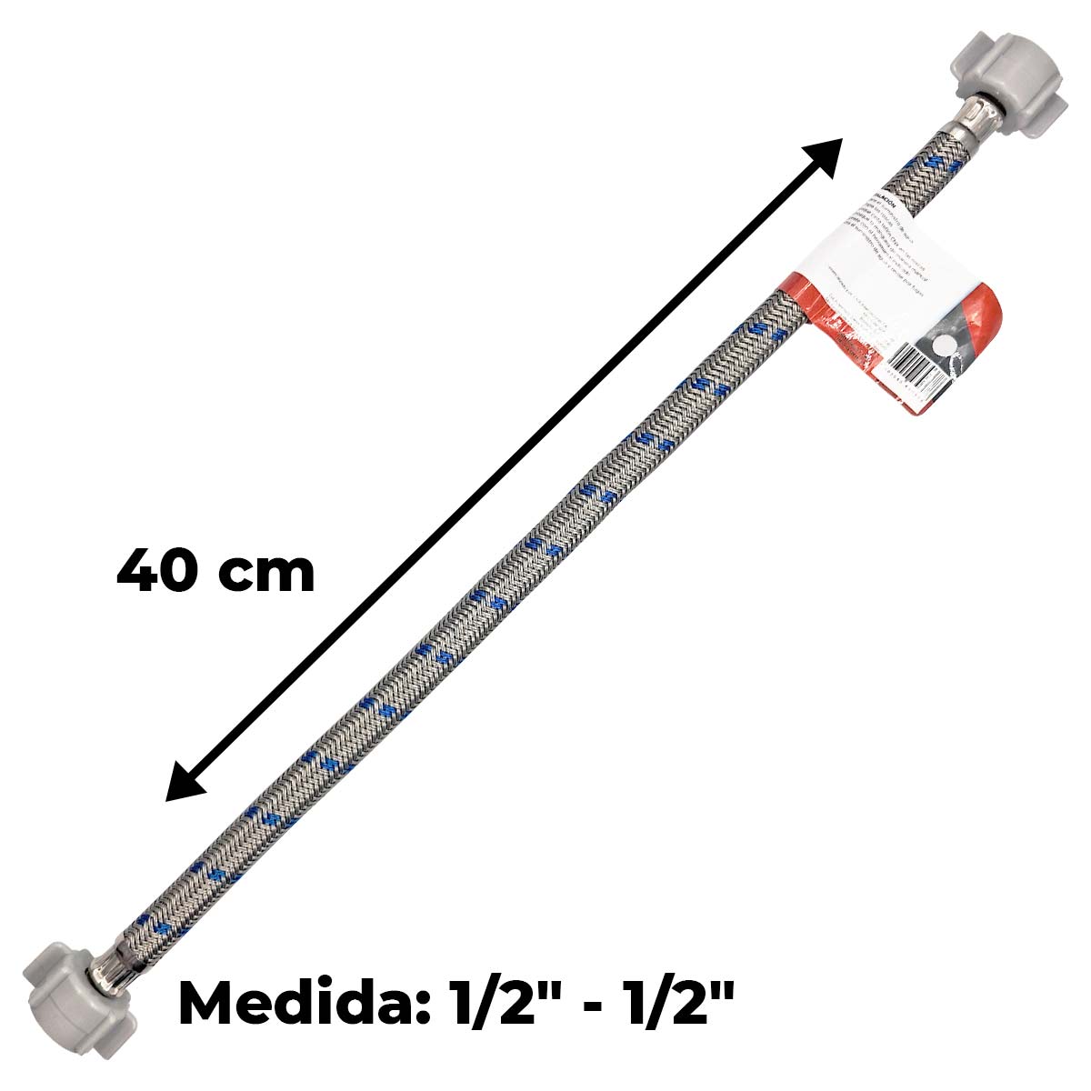 Manguera Alimentadora Flexible Para WC 1/2x1/2 Pulg 40cm