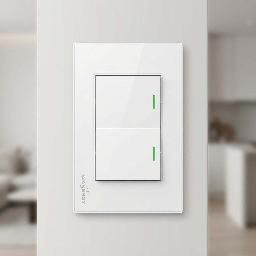 Placa Armada con 2 Apagadores Sencillos De 1.5 Modulos Blanco WANERGY Ferreabasto