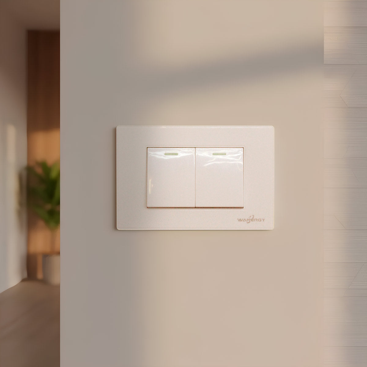 Placa Armada con 2 Apagadores Sencillos De 1.5 Modulos Blanco WANERGY Ferreabasto