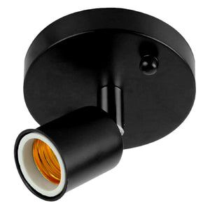 Socket Metalico Dirigible Entrada E27 Negro Vintage Retro