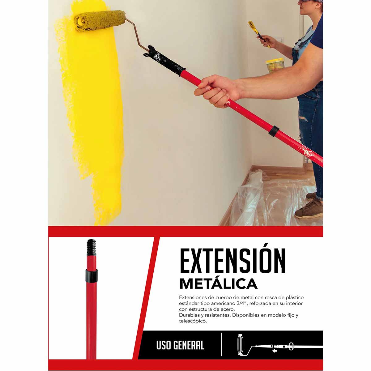 ficha tecnica extension para rodillo color rojo ferreteria ferreabasto