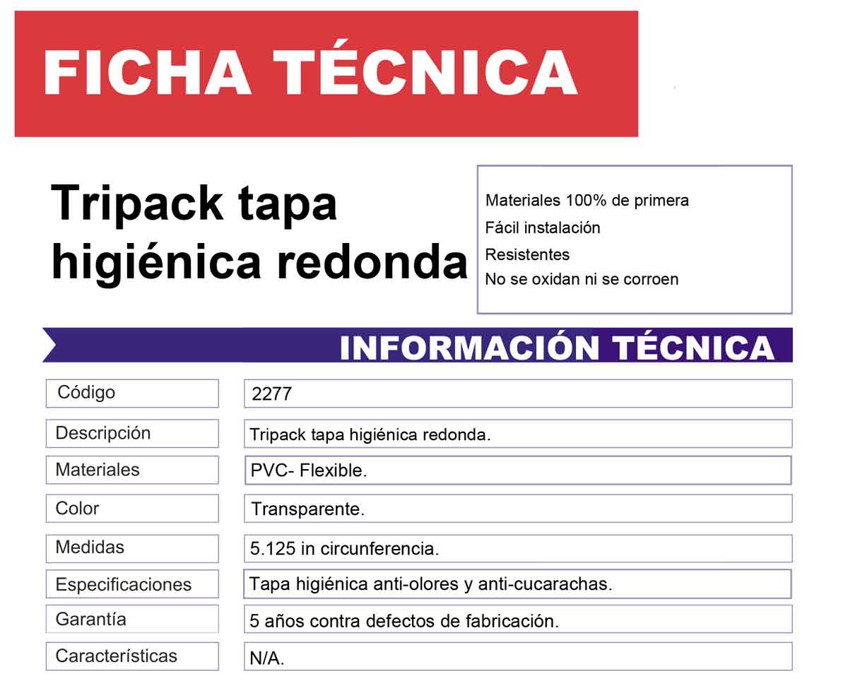 tapa coladera ficha tecnica