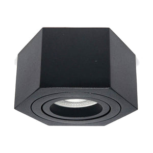 Marco Sobreponer Negro Hexa M Con Iman Base Gu10 Y Mr16