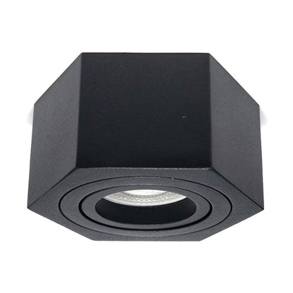 Marco Sobreponer Negro Hexa M Con Iman Base Gu10 Y Mr16