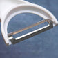 Pelador Angular De Acero Inoxidable Mango De Plastico Blanco