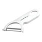 Pelador Angular De Acero Inoxidable Mango De Plastico Blanco