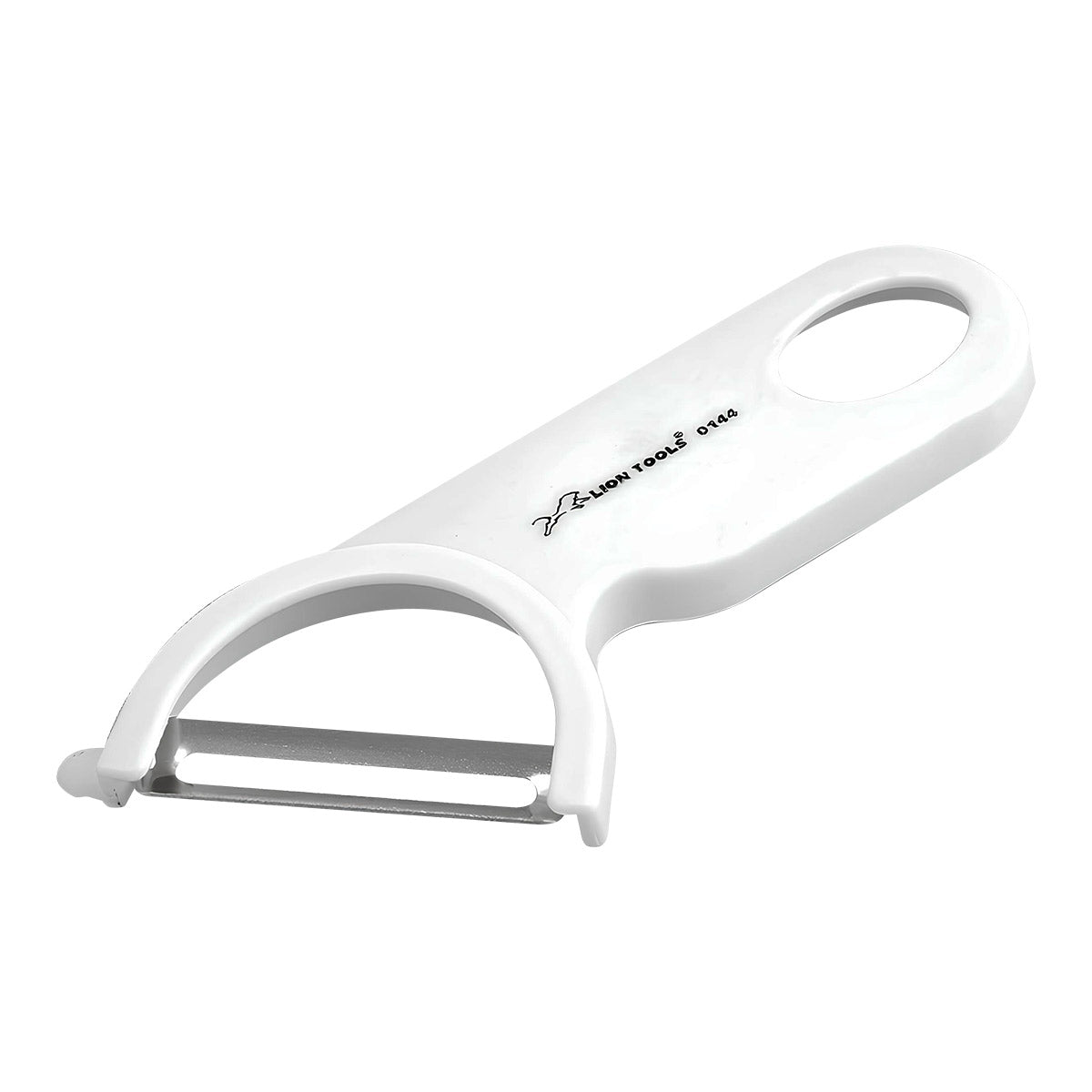 Pelador Angular De Acero Inoxidable Mango De Plastico Blanco