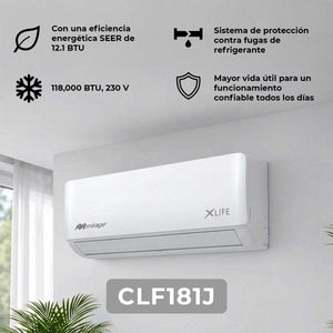 Aire Acondicionado Minisplit 18,000 BTU 230V Xlife Mirage CLF181J MIRAGE Ferreabasto