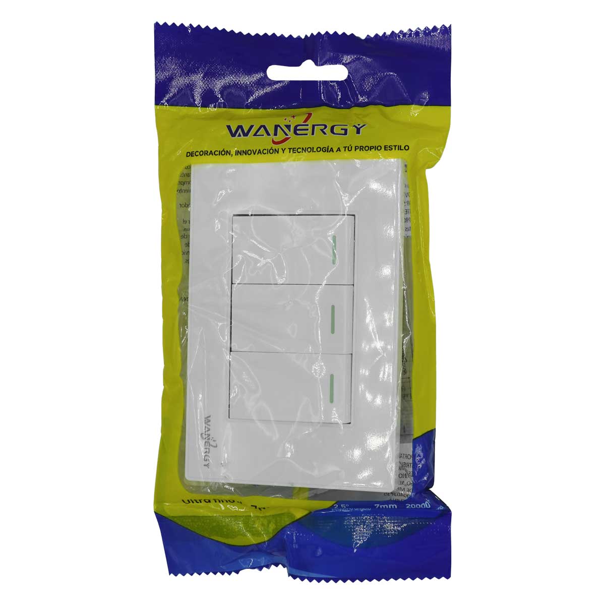 Placa Armada Con 3 Apagadores Sencillos De 1 Modulo Blanco WANERGY Ferreabasto