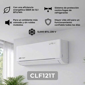 Aire Acondicionado Minisplit 12,000 BTU 230V Life12+ Mirage CLF121T MIRAGE Ferreabasto