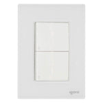 Placa Armada Cristal Con 2 Apagadores Escalera de 1.5 Modulos Blanco Igoto IGOTO Ferreabasto