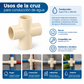 Cruz CPVC 1/2" Para Agua Fria y Caliente Roalflux