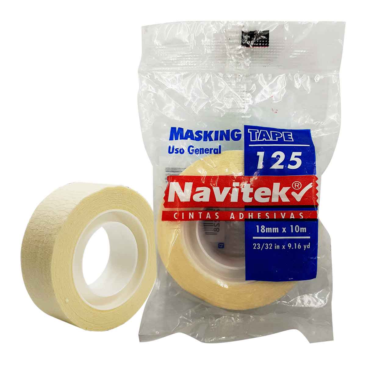 Masking Tape Uso General 125 18mm x 10m Natural Navitek NAVITEK Ferreabasto