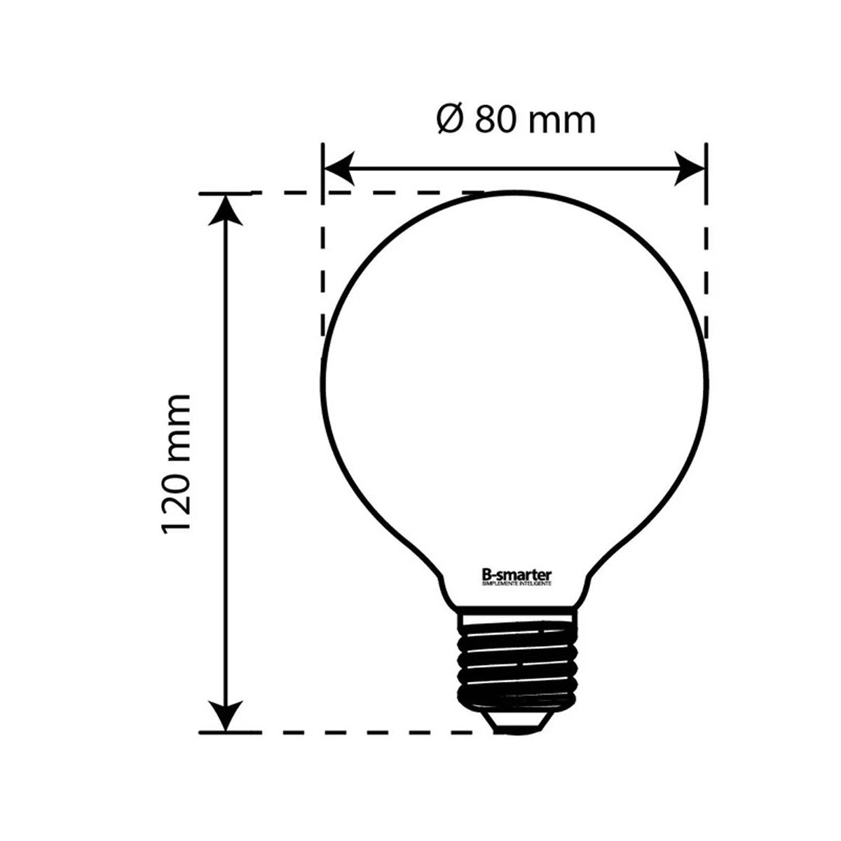Foco Edison Vintage Retro Globo Led 4W G80 Dimeable Ambar