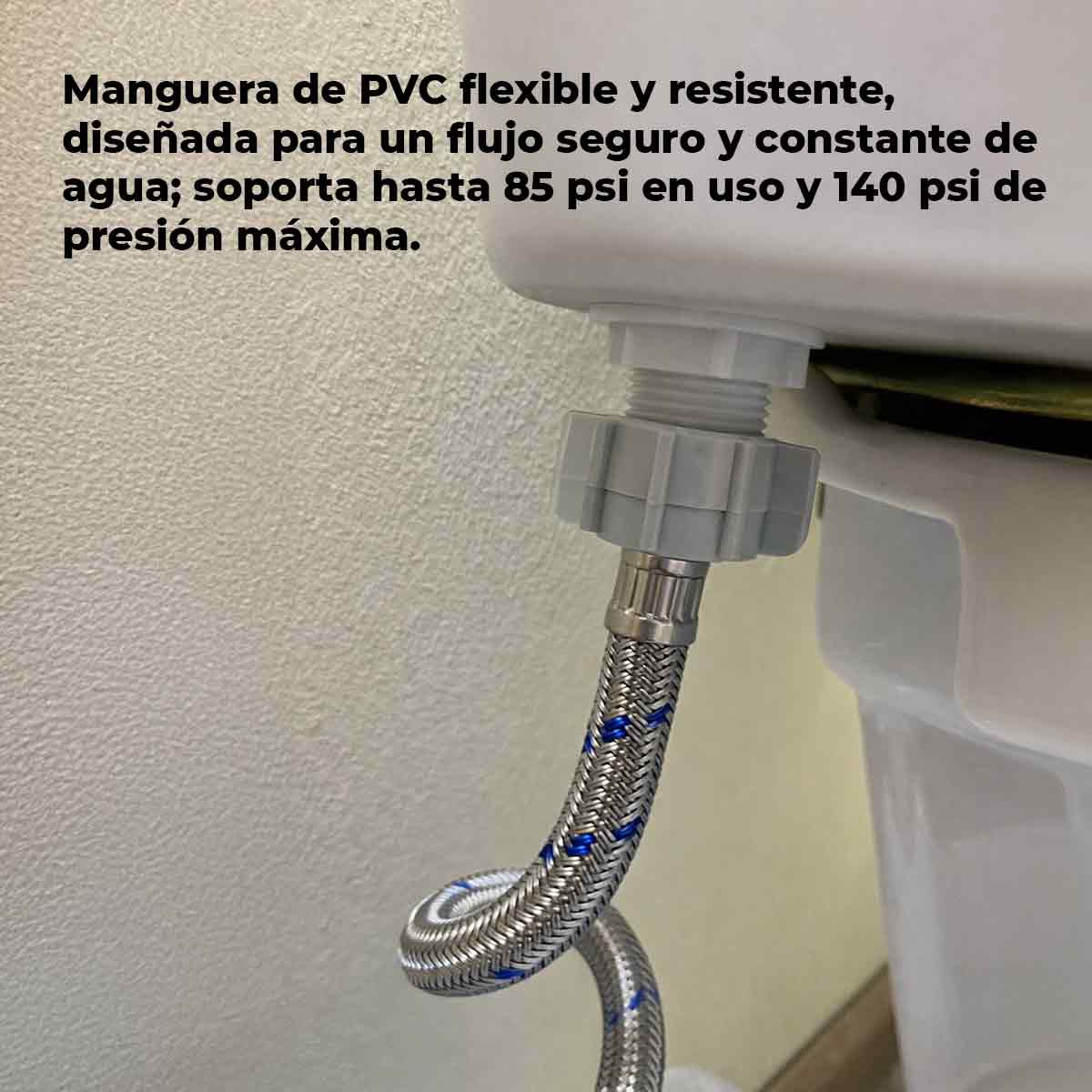 Manguera Alimentadora Flexible Para WC 1/2x1/2 Pulg 40cm