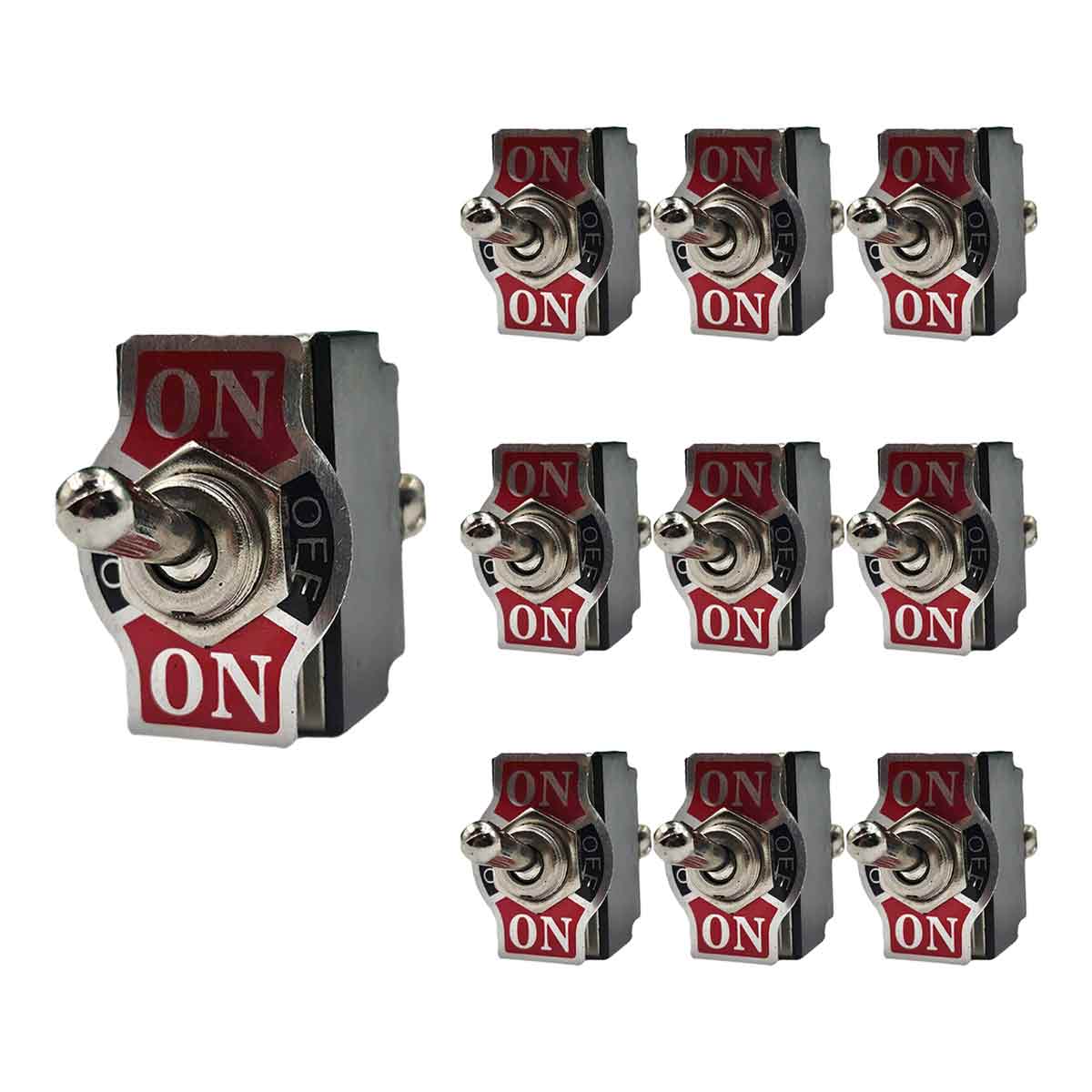 Pack 10 Pzs Interruptor De Palanca 6 Tornillos 2P 2T Argos Ferreabasto Ferreabasto