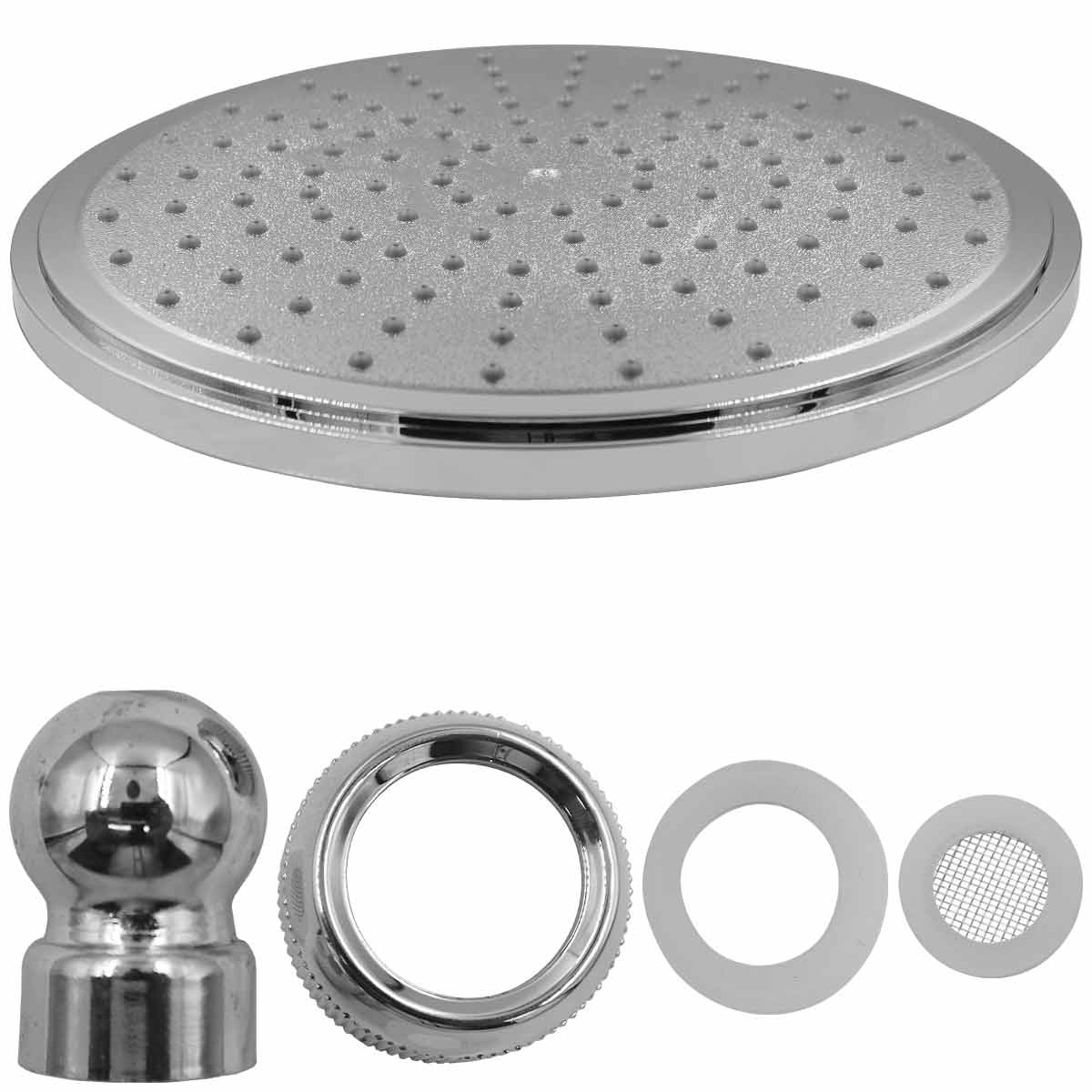 Regadera Redonda Plastica Cromada 8'' Meer