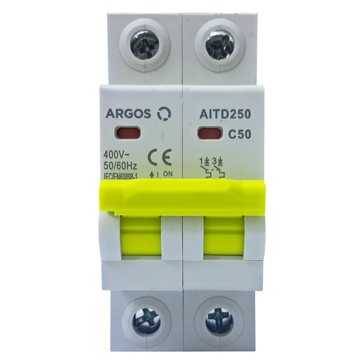Interruptor Termomagnetico De 2 Polos 50A Riel Din 10kA