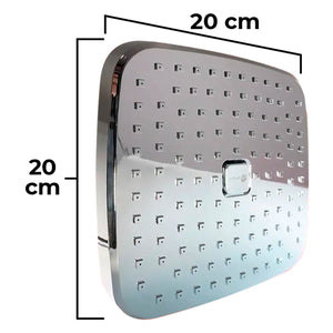 Regadera Push Cuadrada De 8" Cuerpo ABS Cromado Roalflux