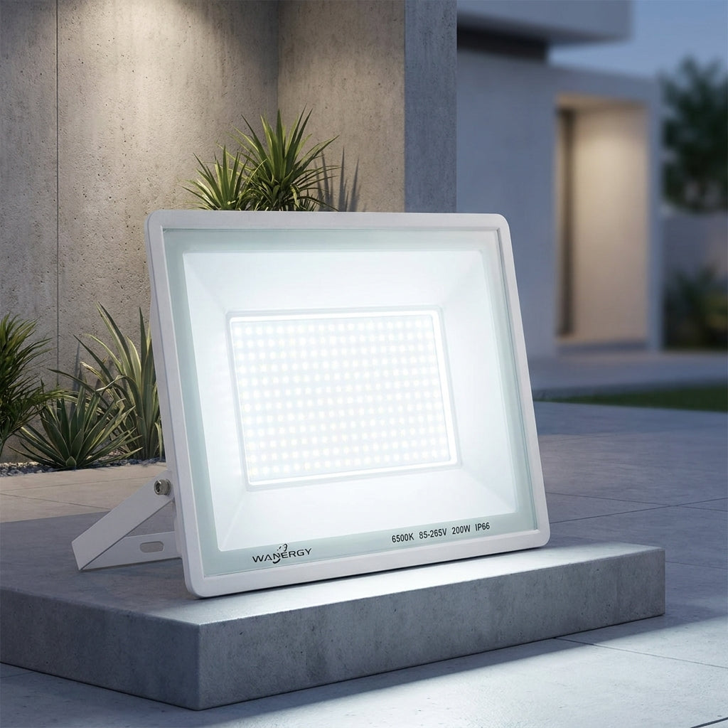 Reflector LED 200W Slim Exterior IP66 Blanco Wanergy OCAZO ALBA IMPORTACIONES SA DE CV (WANERGY) Ferreabasto