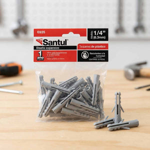 Bolsa Con 50 Pzs Taquete De Plastico Expansivo 1/4 Pulg