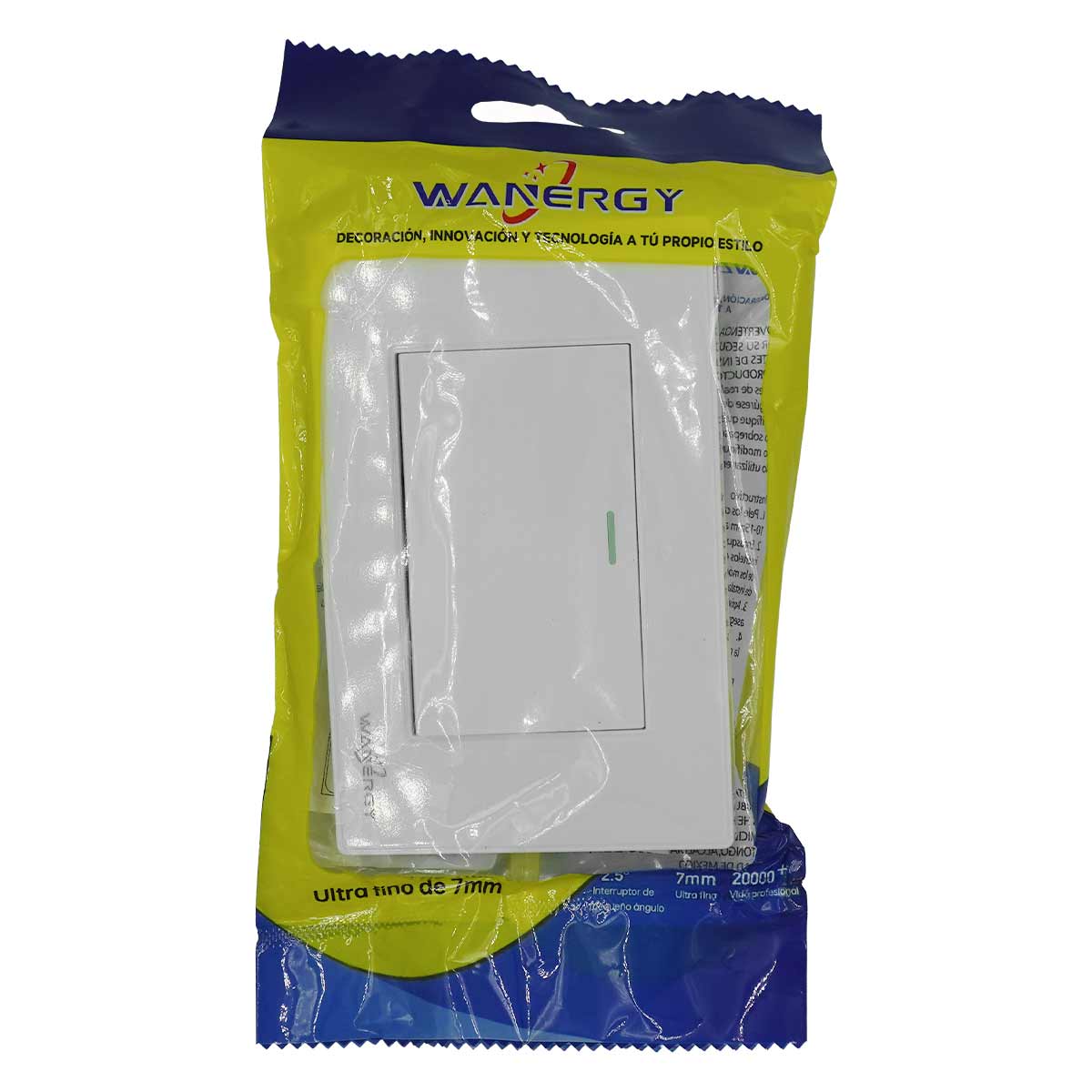 Placa Armada Con 1 Apagador Sencillo De 3 Modulos Blanco WANERGY Ferreabasto