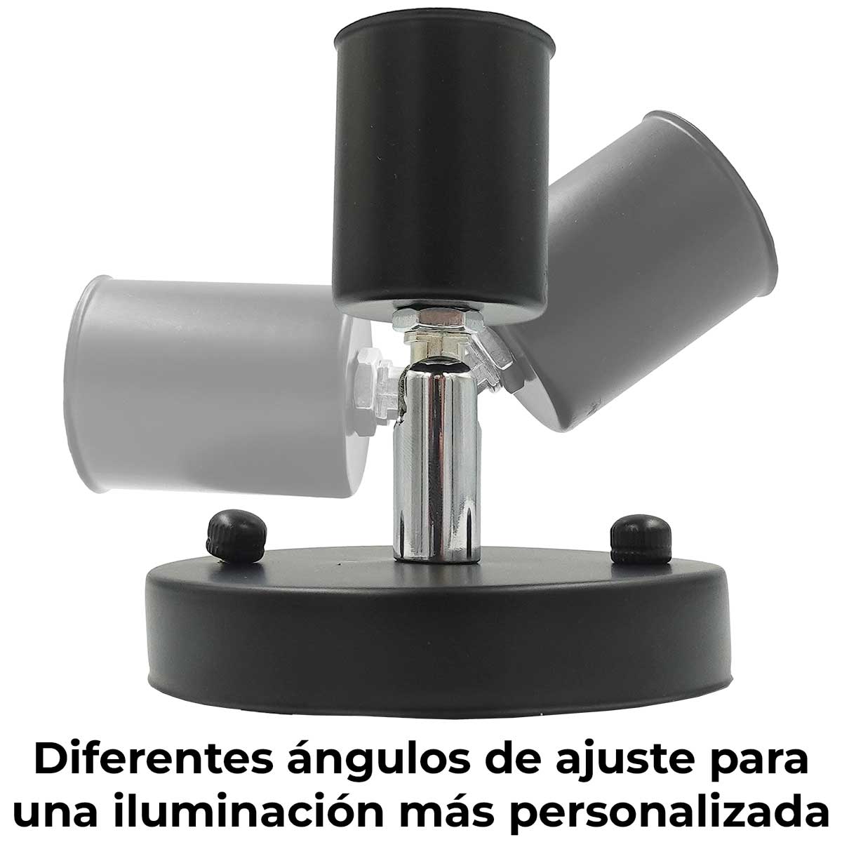 Socket Metalico Dirigible Entrada E27 Negro Vintage Retro
