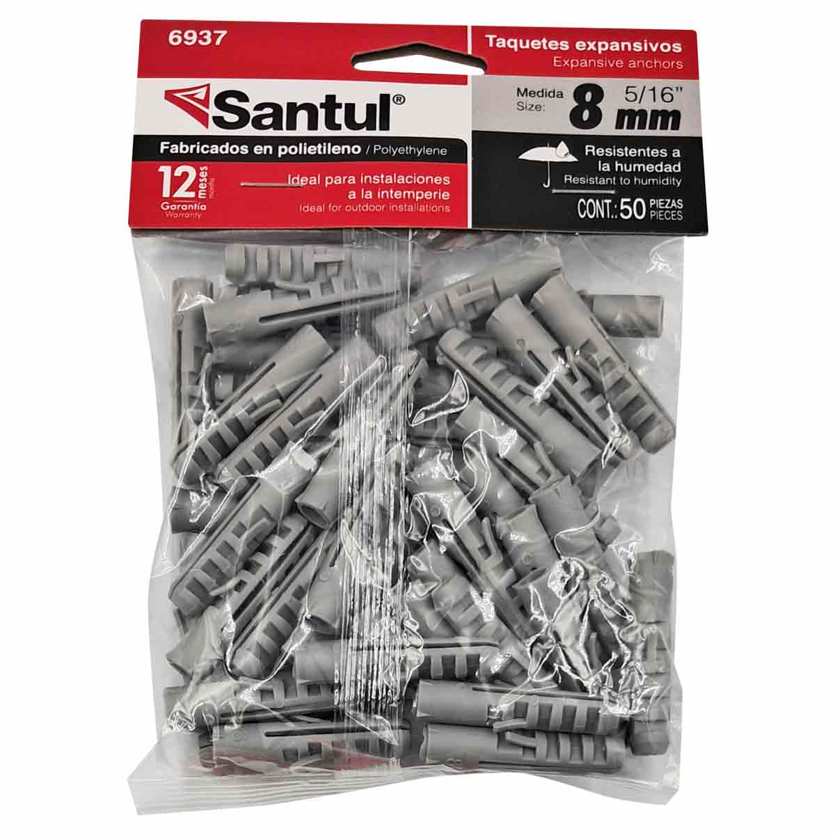 Bolsa Con 50 Pzs Taquete De Plastico Expansivo 5/16 Pulg