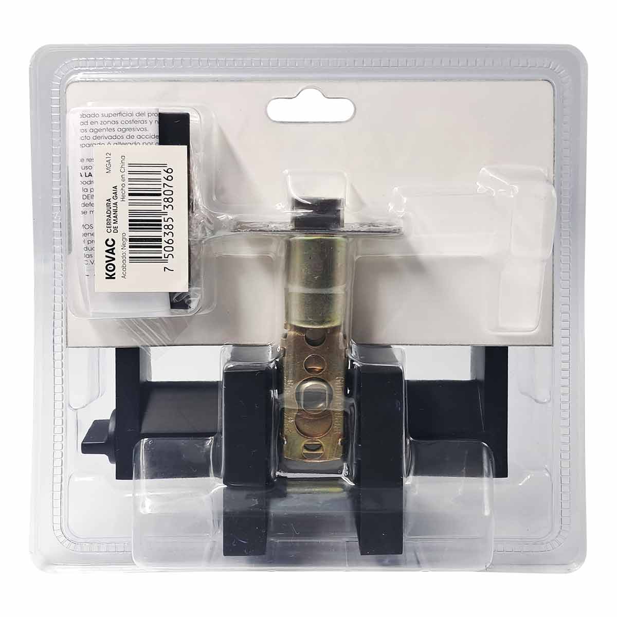 Cerradura Chapa Manija Cuadrada Para Baño C/ Ranura Botón Negro