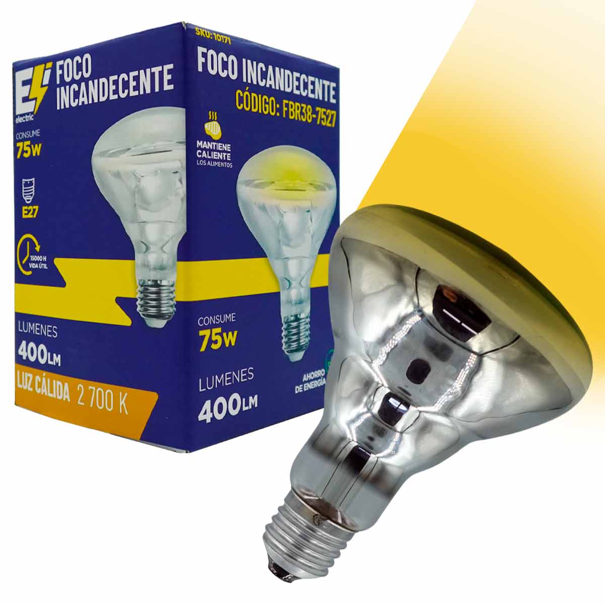 Foco Incandescente Calor Para Alimentos 75W 400lm Eli Electric