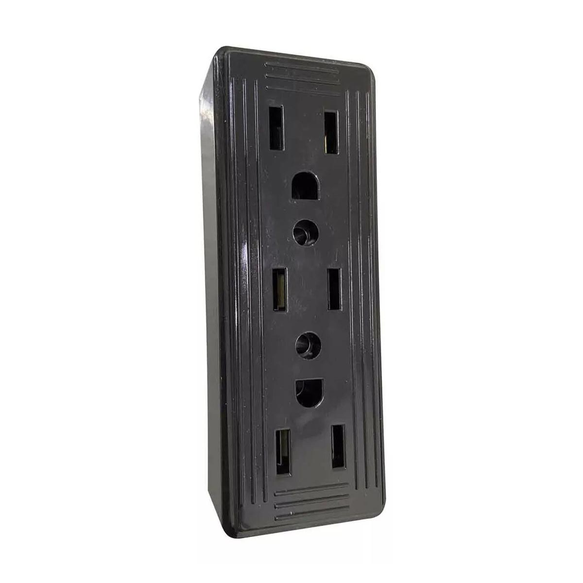 12 Pzs Contacto Base Triple Abs Negro 127V 15A Yeilite Ferreabasto Ferreabasto