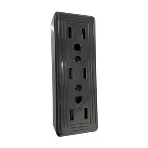 12 Pzs Contacto Base Triple Abs Negro 127V 15A Yeilite Ferreabasto Ferreabasto