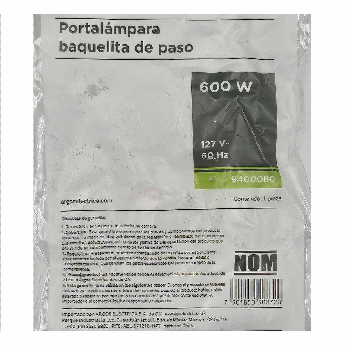 10 Pzs Portalampara Baquelita De Paso C/ Palanca 600W Argos ARGOS Ferreabasto