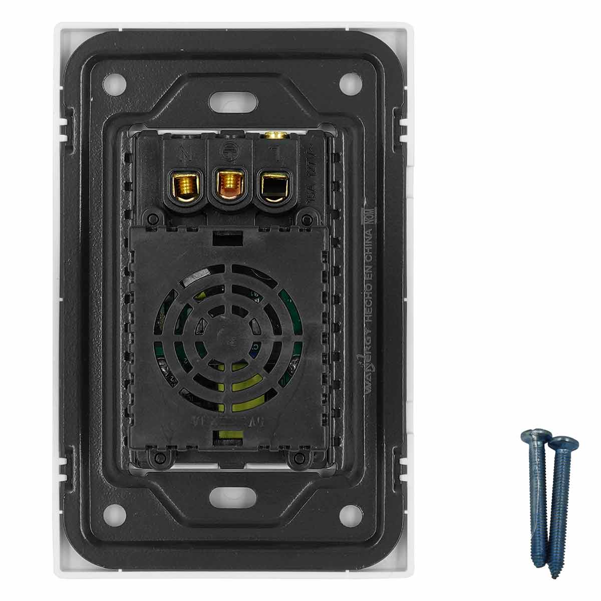 Placa Armada Con 2 Contactos Y Entrada De USB Y Tipo C Blanco WANERGY Ferreabasto