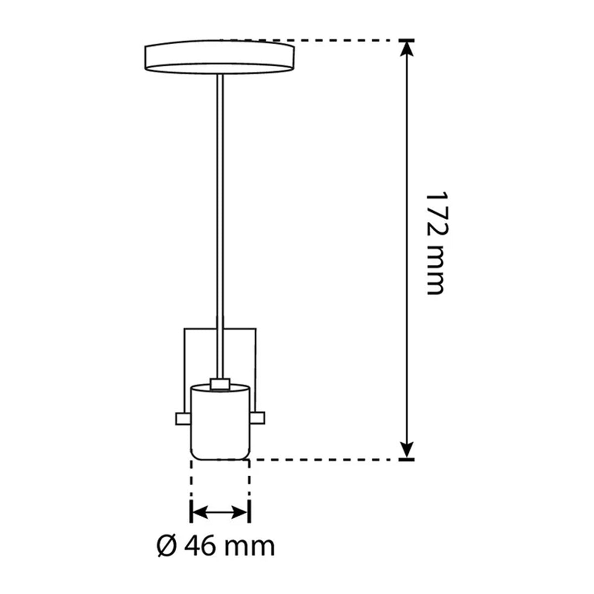 Socket Luminario Led Chiara Colgante Para Foco 15W E27 Negro