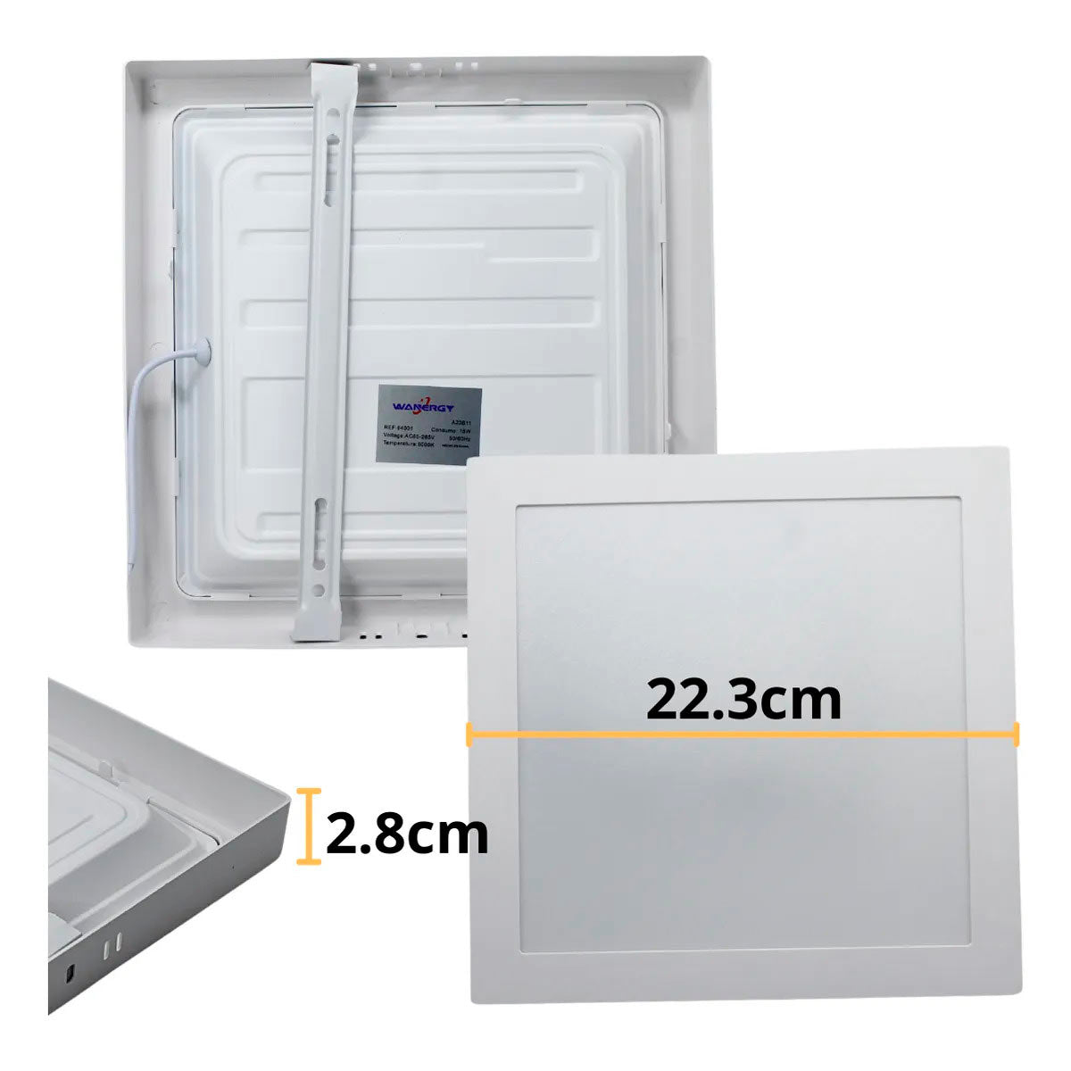 Lampara Led Luminario Cuadrada De Sobreponer 18W Luz Fria