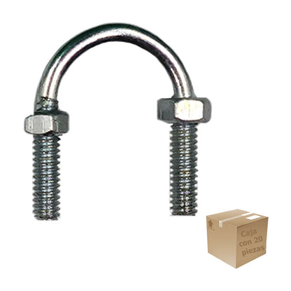 Pack 20 Pzs Abrazadera Roscada Tipo U 1 Pulg C/Tuercas Argos Ferreabasto Ferreabasto