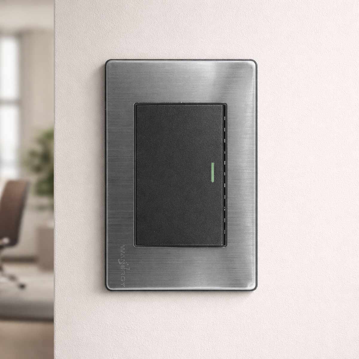 Placa Armada Con 1 Apagador Sencillo De 3 Modulos Acero Inox