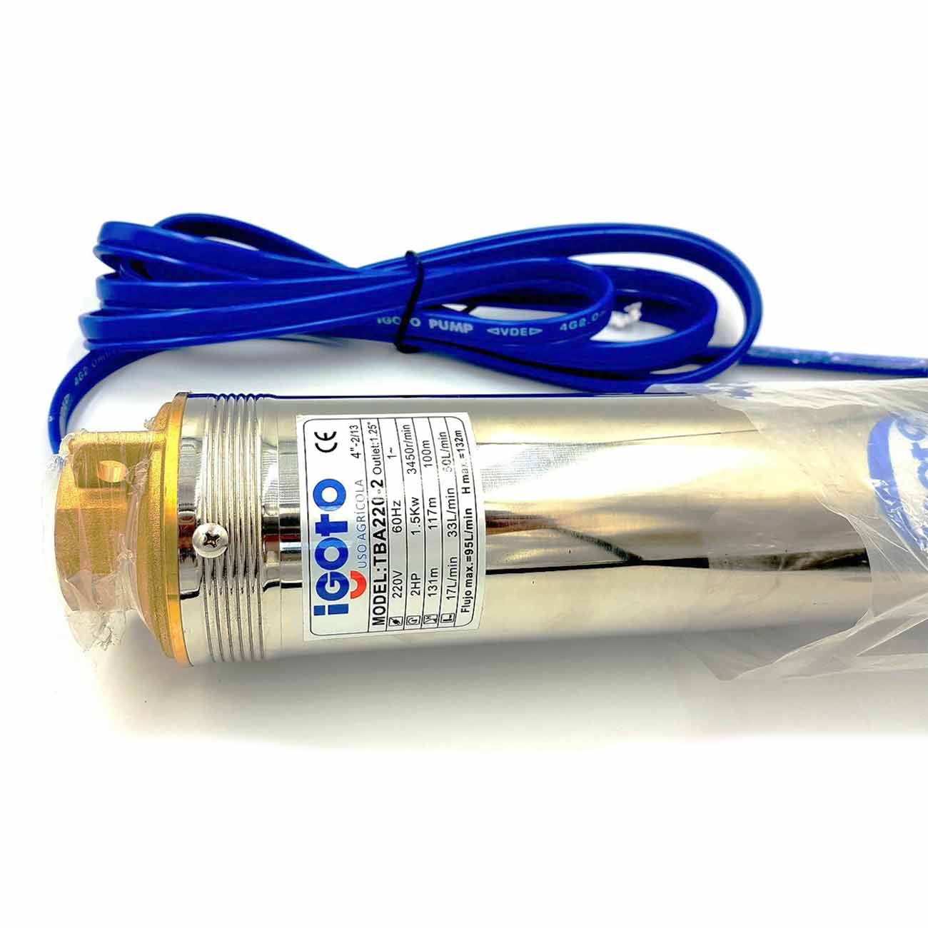 Bomba De Agua Sumergible Tipo Bala 2Hp 1.5kw 220v Igoto IGOTO BOMBAS Ferreabasto