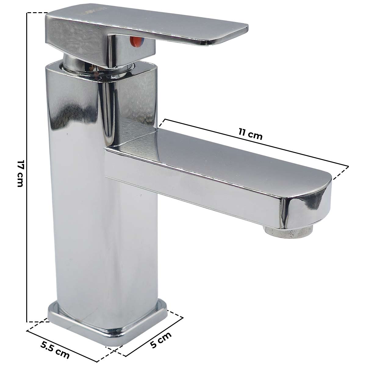 Mezcladora Monomando Para Lavabo Sin Chapeton Acabado Cromo Roalflux