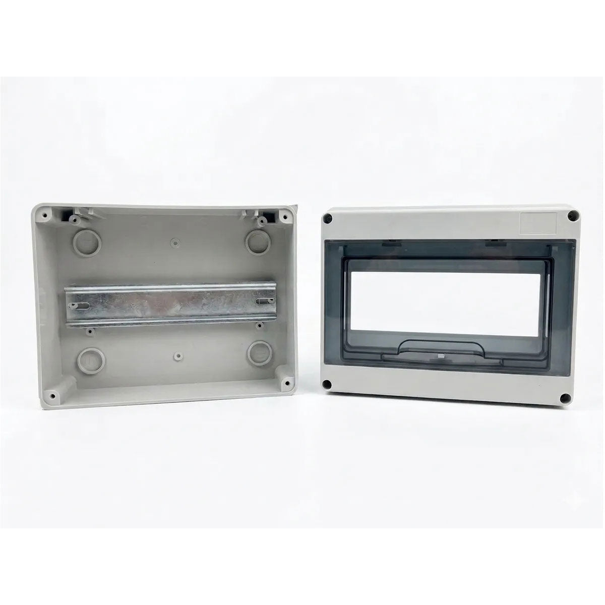 Caja Sobreponer Riel Policarbonato 6-8 Ventanas 240V 100A 60Hz