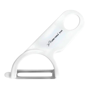 Pelador Angular De Acero Inoxidable Mango De Plastico Blanco