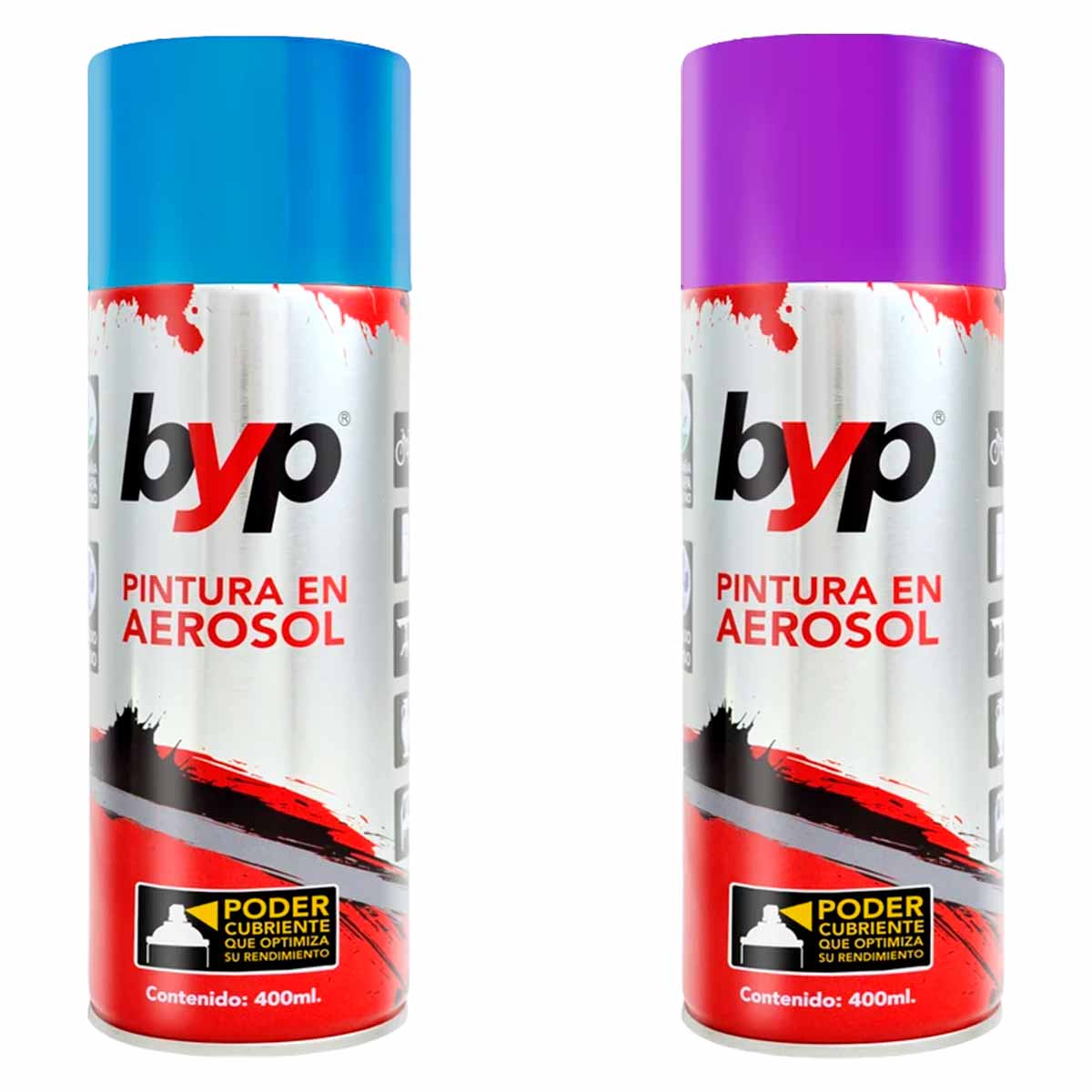 Pintura Aerosol Esmalte Fluorescente Azul Y Violeta 400ML BYP