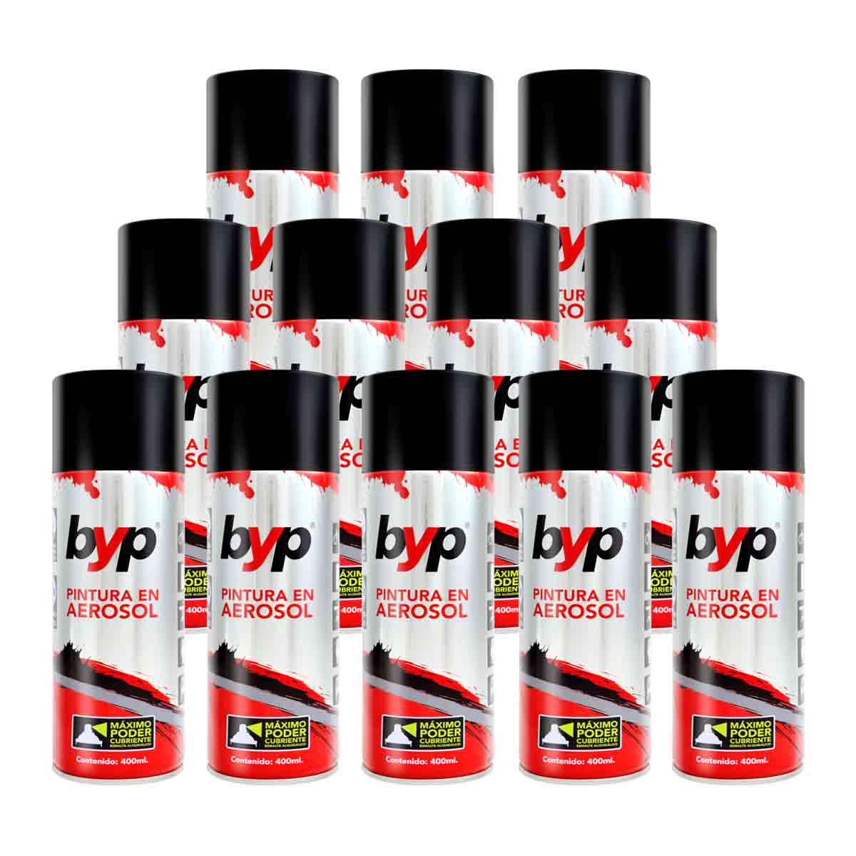 Pintura En Aerosol En Esmalte Negro Brillante  400ML BYP BYP Ferreabasto
