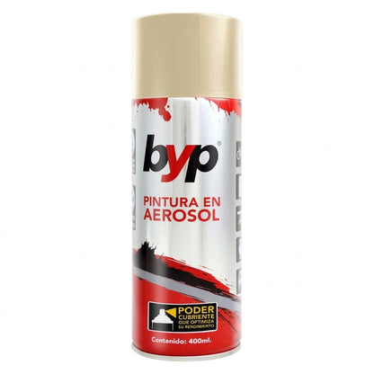 Pintura Aerosol Esmalte Metalicos Acero Y Oro Champagne 400ML BYP