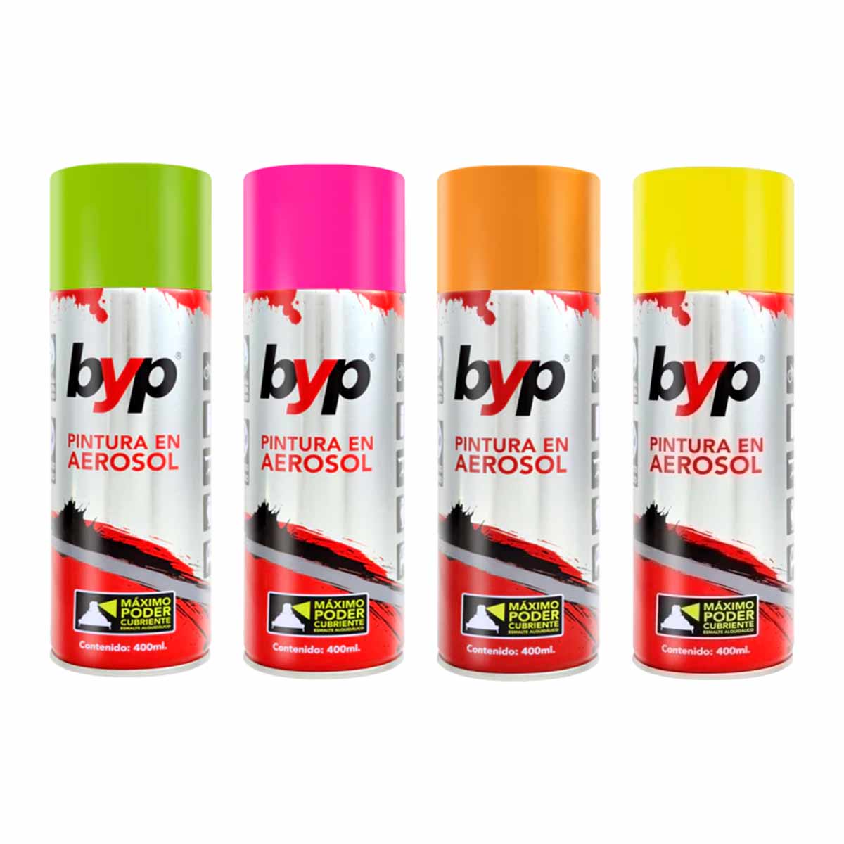 Pintura En Aerosol En Esmalte Fluorescente 400ML BYP Ferreabasto
