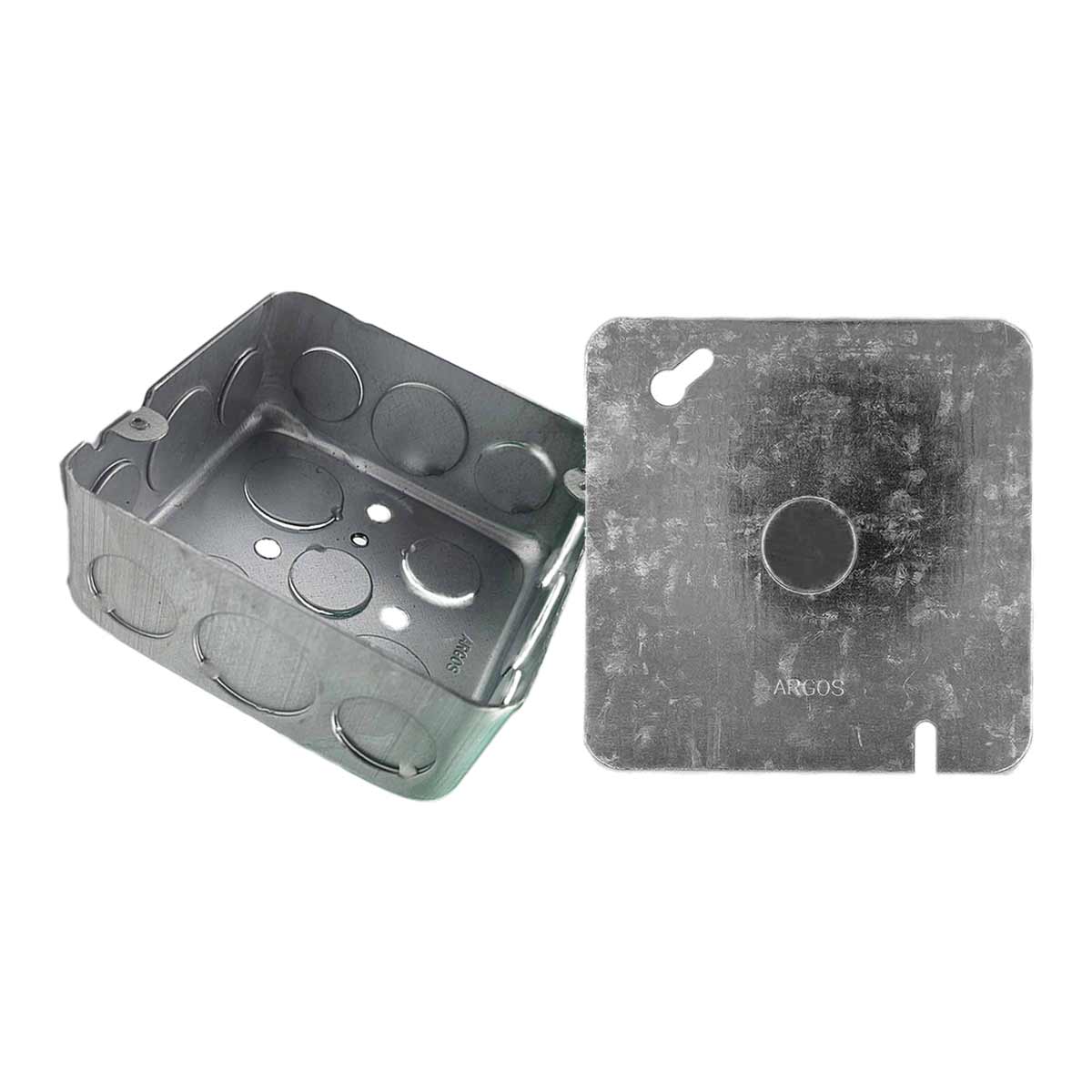 Pack 4Pzs Caja Metalica Cuadrada C/ Tapa Acero 4x4Pulg Argos Ferreabasto Ferreabasto