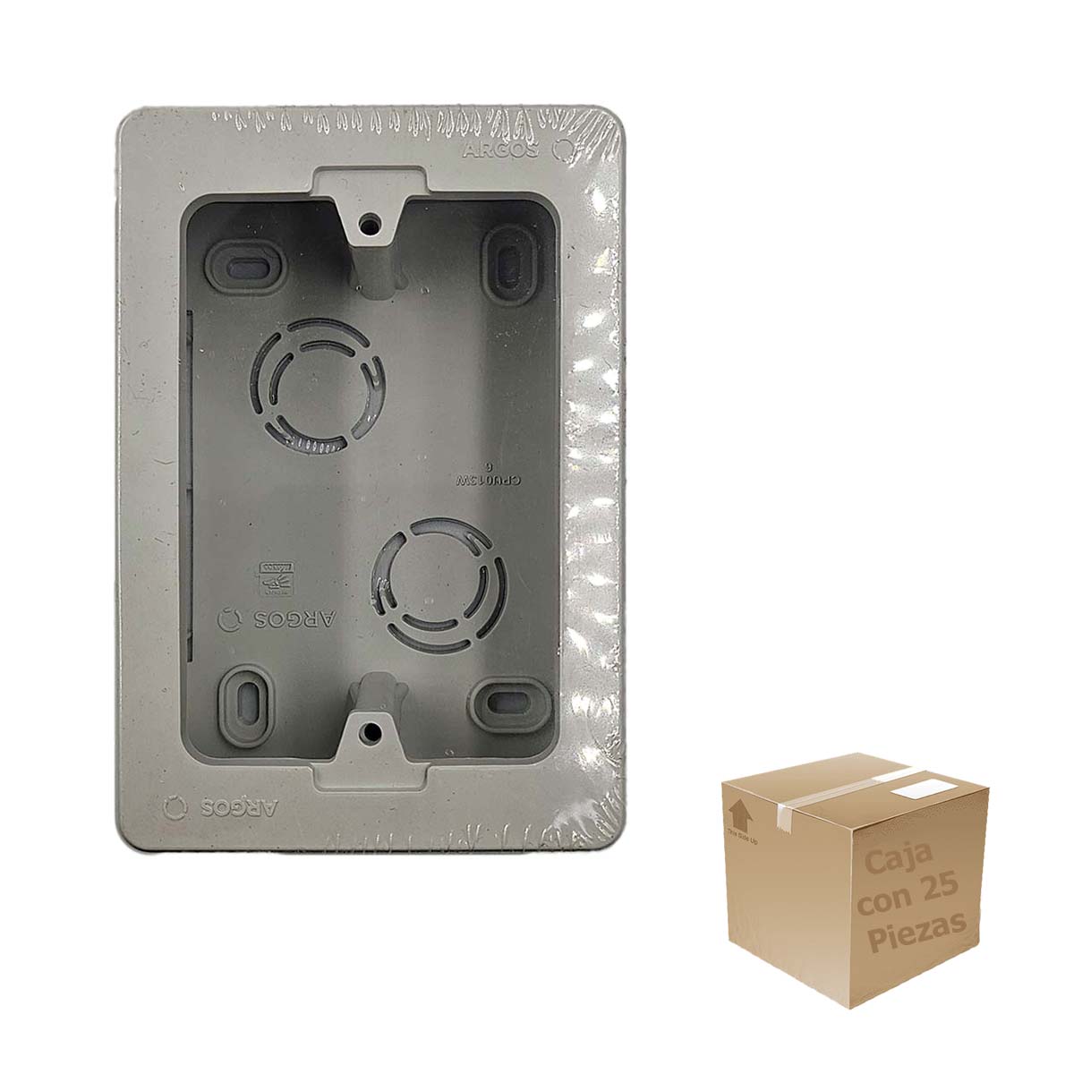 25 Pzs Caja Universal Con Fondo Pvc Red Electrico Canaleta Ferreabasto Ferreabasto